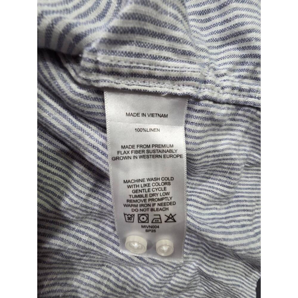 Quince 100% Linen Stretch Y2K Selvage Button Down Shirt Small A009404 - Picture 5 of 9